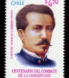 Sello Postal del Centenario del Combate de La Concepción. Capitán Ignacio Carrera Pinto.