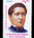 Sello Postal del Centenario del Combate de La Concepción. Subteniente Luis Cruz Martínez.