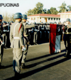 Juramento a la Bandera en el patio de honor de la Escuela de Suboficiales, en Rinconada de Maipú.