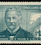 Sello postal aéreo, emitido el año 1970 por Correos de Chile, color gris azulado.