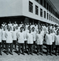 Oficiales de la Escuela, cuando el Instituto llegó a su nuevo cuartel de Rinconada de Maipú.
