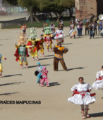 Bailes Religiosos llegando al Templo Votivo de Maipú , en la Fiesta de la Promesa 2018, el sábado 17 por la tarde (4)