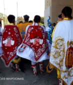 Bailes Religiosos llegando al Templo Votivo de Maipú , en la Fiesta de la Promesa 2018, el sábado 17 por la tarde (8)
