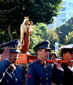 Las imágenes de la Virgen del Carmen peregrinaron desde Arica y Punta Arenas hacia Santiago, pasando por los diferentes cuarteles y reparticiones del Ejército (12)